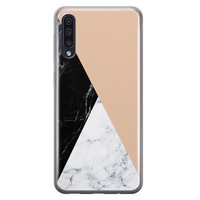 Leuke Telefoonhoesjes Samsung Galaxy A50/A30s siliconen hoesje - Marmer zwart bruin