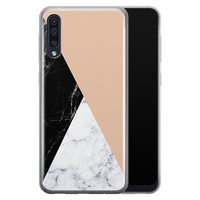 Leuke Telefoonhoesjes Samsung Galaxy A50/A30s siliconen hoesje - Marmer zwart bruin