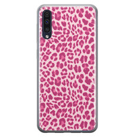 Leuke Telefoonhoesjes Samsung Galaxy A50/A30s siliconen hoesje - Luipaard roze