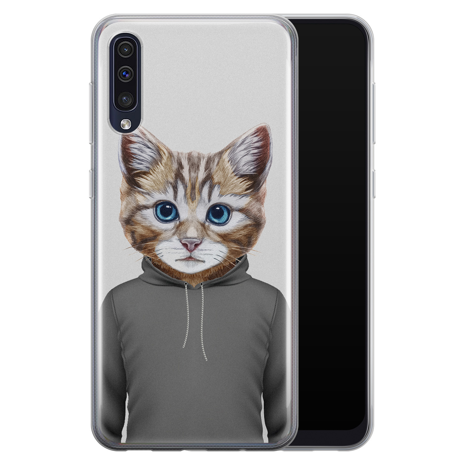 Leuke Telefoonhoesjes Samsung Galaxy A50/A30s siliconen hoesje - Poezenhoofd