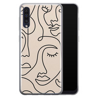 Leuke Telefoonhoesjes Samsung Galaxy A50/A30s siliconen hoesje - Abstract gezicht lijnen