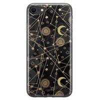 Leuke Telefoonhoesjes iPhone SE 2020 siliconen hoesje - Sun, moon, stars