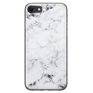 Leuke Telefoonhoesjes iPhone SE 2020 siliconen hoesje - Marmer grijs