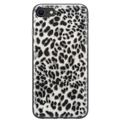 Leuke Telefoonhoesjes iPhone SE 2020 siliconen hoesje - Luipaard grijs