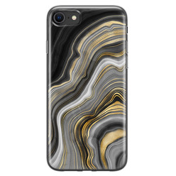 Leuke Telefoonhoesjes iPhone SE 2020 siliconen hoesje - Golden agate