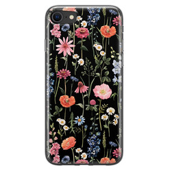 Leuke Telefoonhoesjes iPhone SE 2020 siliconen hoesje - Dark flowers