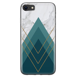 Leuke Telefoonhoesjes iPhone SE 2020 siliconen hoesje - Geometrisch blauw