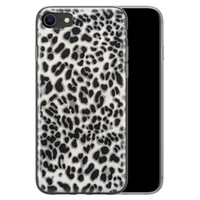 Leuke Telefoonhoesjes iPhone SE 2020 siliconen hoesje - Luipaard grijs