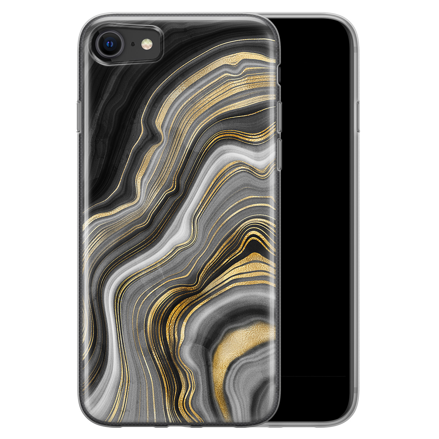 Leuke Telefoonhoesjes iPhone SE 2020 siliconen hoesje - Golden agate