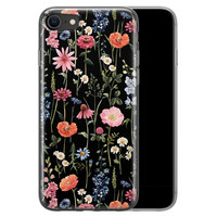 Leuke Telefoonhoesjes iPhone SE 2020 siliconen hoesje - Dark flowers