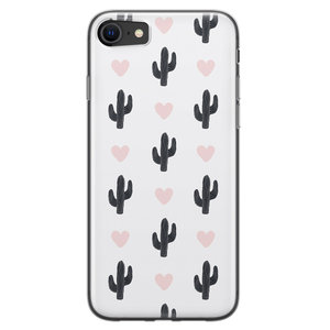 Leuke Telefoonhoesjes iPhone SE 2020 siliconen hoesje - Cactus love