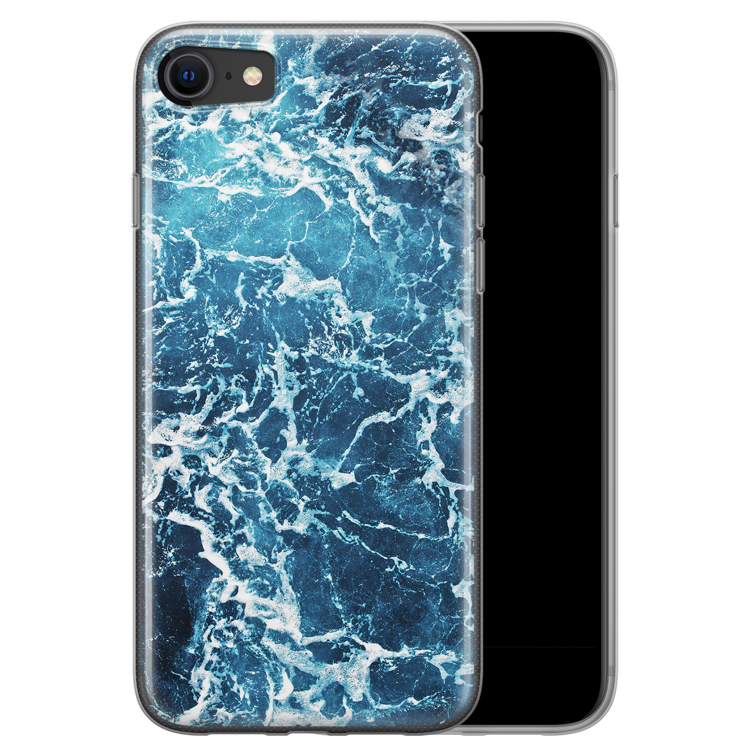 Leuke Telefoonhoesjes iPhone SE 2020 siliconen hoesje - Ocean blue