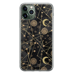 Leuke Telefoonhoesjes iPhone 11 Pro siliconen hoesje - Sun, moon, stars