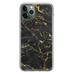 Leuke Telefoonhoesjes iPhone 11 Pro siliconen hoesje - Marmer zwart goud
