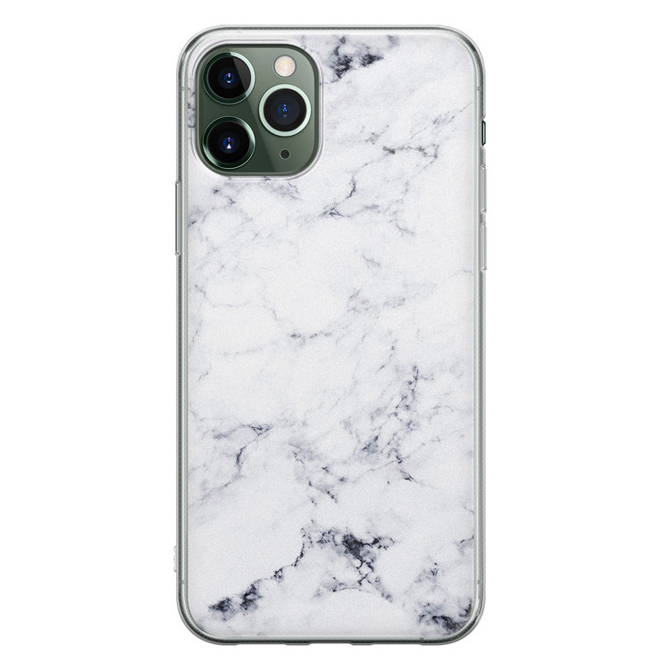 Leuke Telefoonhoesjes iPhone 11 Pro siliconen hoesje - Marmer grijs