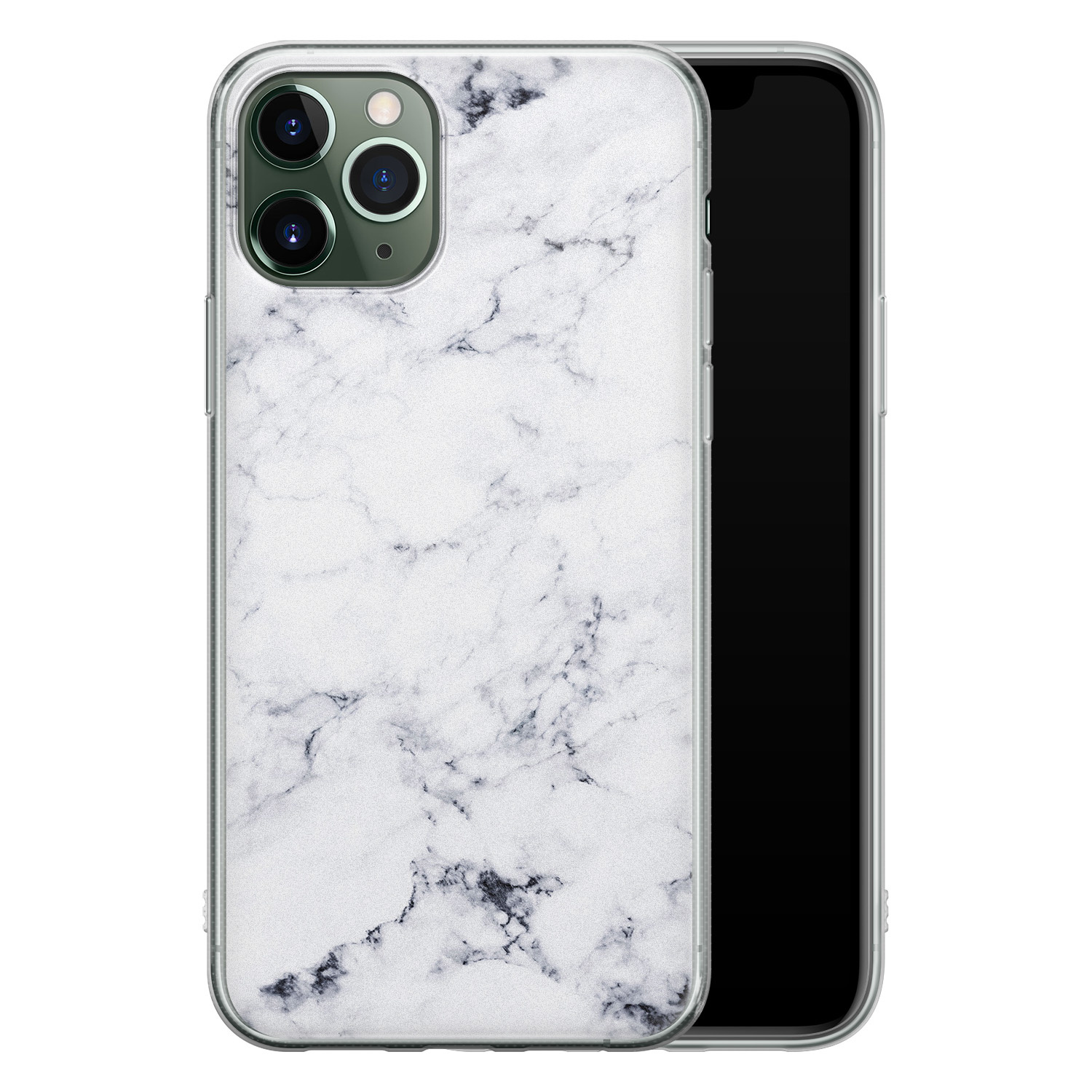 Leuke Telefoonhoesjes iPhone 11 Pro siliconen hoesje - Marmer grijs