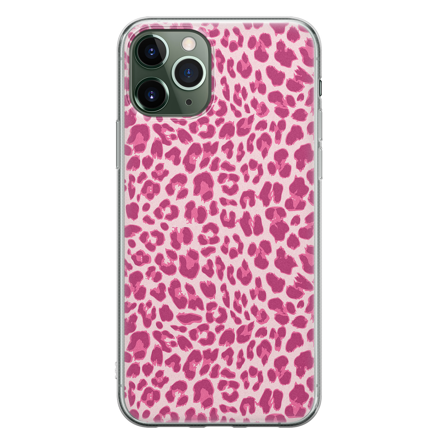 Leuke Telefoonhoesjes iPhone 11 Pro siliconen hoesje - Luipaard roze