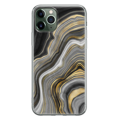 Leuke Telefoonhoesjes iPhone 11 Pro siliconen hoesje - Golden agate