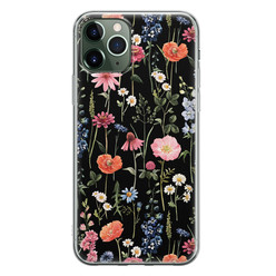 Leuke Telefoonhoesjes iPhone 11 Pro siliconen hoesje - Dark flowers