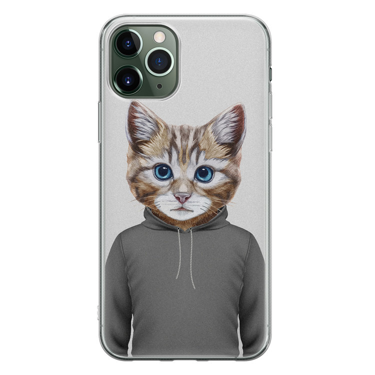 Leuke Telefoonhoesjes iPhone 11 Pro siliconen hoesje - Poezenhoofd