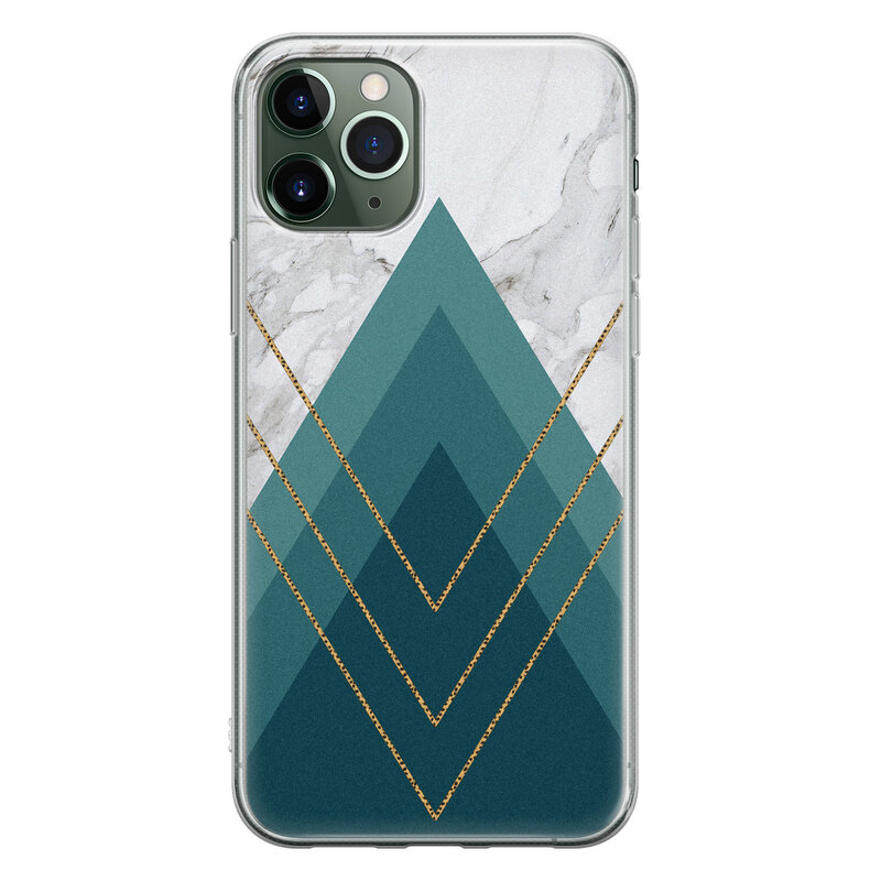 Leuke Telefoonhoesjes iPhone 11 Pro siliconen hoesje - Geometrisch blauw