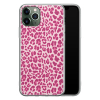 Leuke Telefoonhoesjes iPhone 11 Pro siliconen hoesje - Luipaard roze