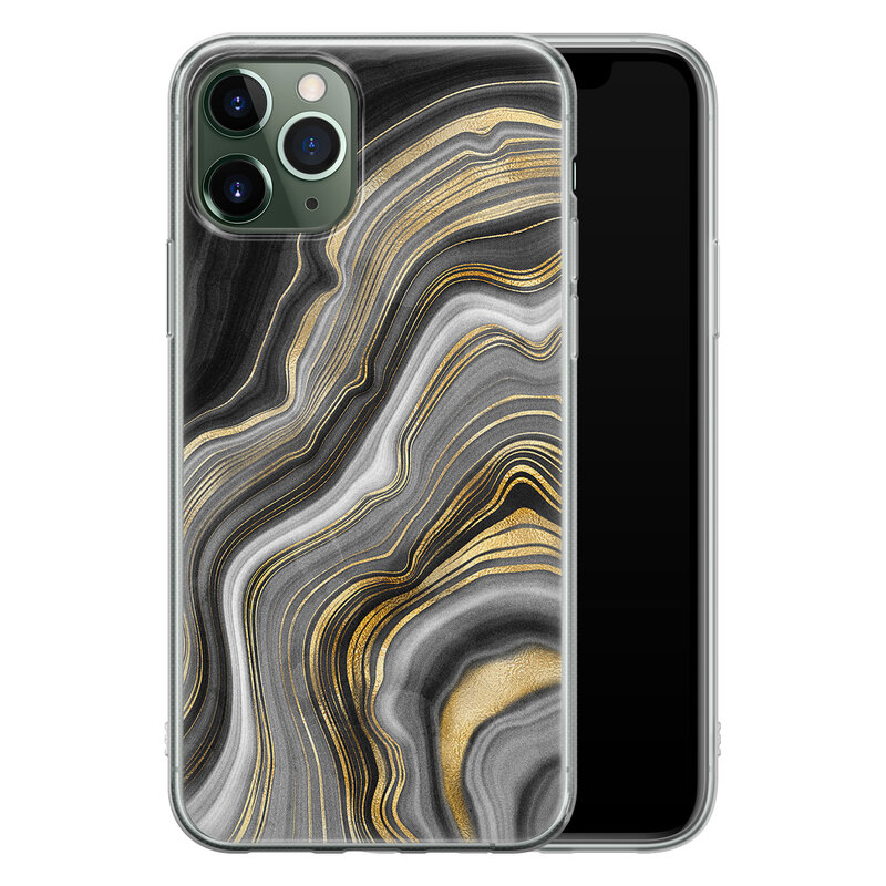 Leuke Telefoonhoesjes iPhone 11 Pro siliconen hoesje - Golden agate