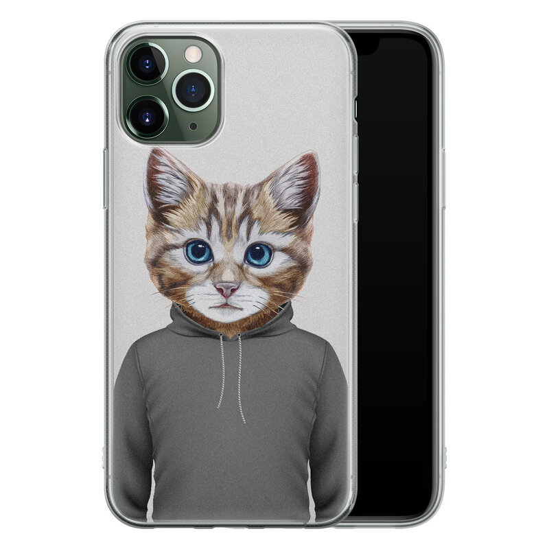 Leuke Telefoonhoesjes iPhone 11 Pro siliconen hoesje - Poezenhoofd