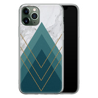 Leuke Telefoonhoesjes iPhone 11 Pro siliconen hoesje - Geometrisch blauw