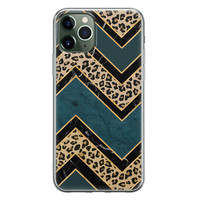 Leuke Telefoonhoesjes iPhone 11 Pro siliconen hoesje - Luipaard zigzag