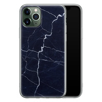 Leuke Telefoonhoesjes iPhone 11 Pro siliconen hoesje - Marmer navy blauw