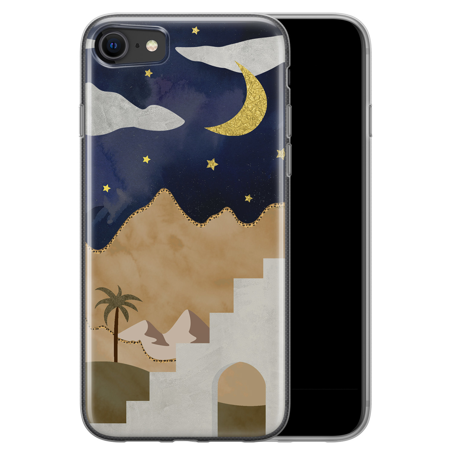 Leuke Telefoonhoesjes iPhone 8/7 siliconen hoesje - Desert night