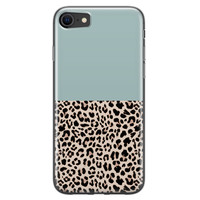 Leuke Telefoonhoesjes iPhone 8/7 siliconen hoesje - Luipaard mint