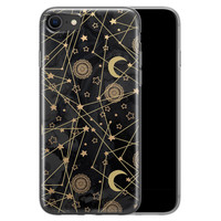 Leuke Telefoonhoesjes iPhone 8/7 siliconen hoesje - Sun, moon, stars