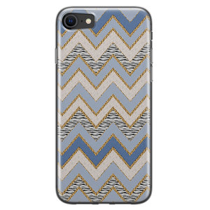Leuke Telefoonhoesjes iPhone 8/7 siliconen hoesje - Retro zigzag