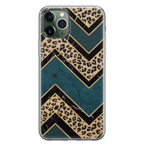 Leuke Telefoonhoesjes iPhone 11 Pro Max siliconen hoesje - Luipaard zigzag