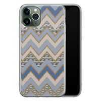 Leuke Telefoonhoesjes iPhone 11 Pro Max siliconen hoesje - Retro zigzag