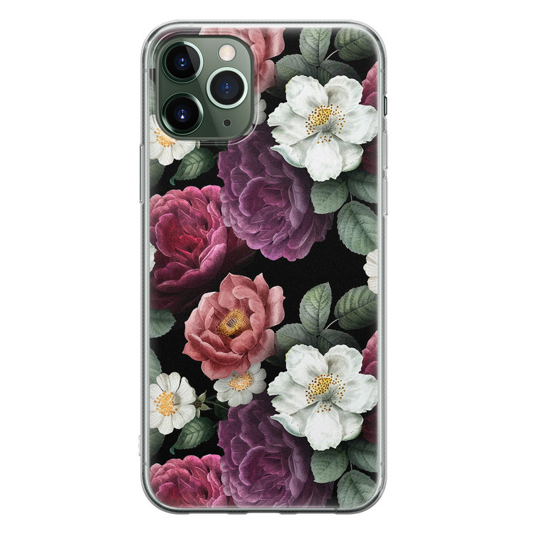 Leuke Telefoonhoesjes iPhone 11 Pro Max siliconen hoesje - Bloemenliefde