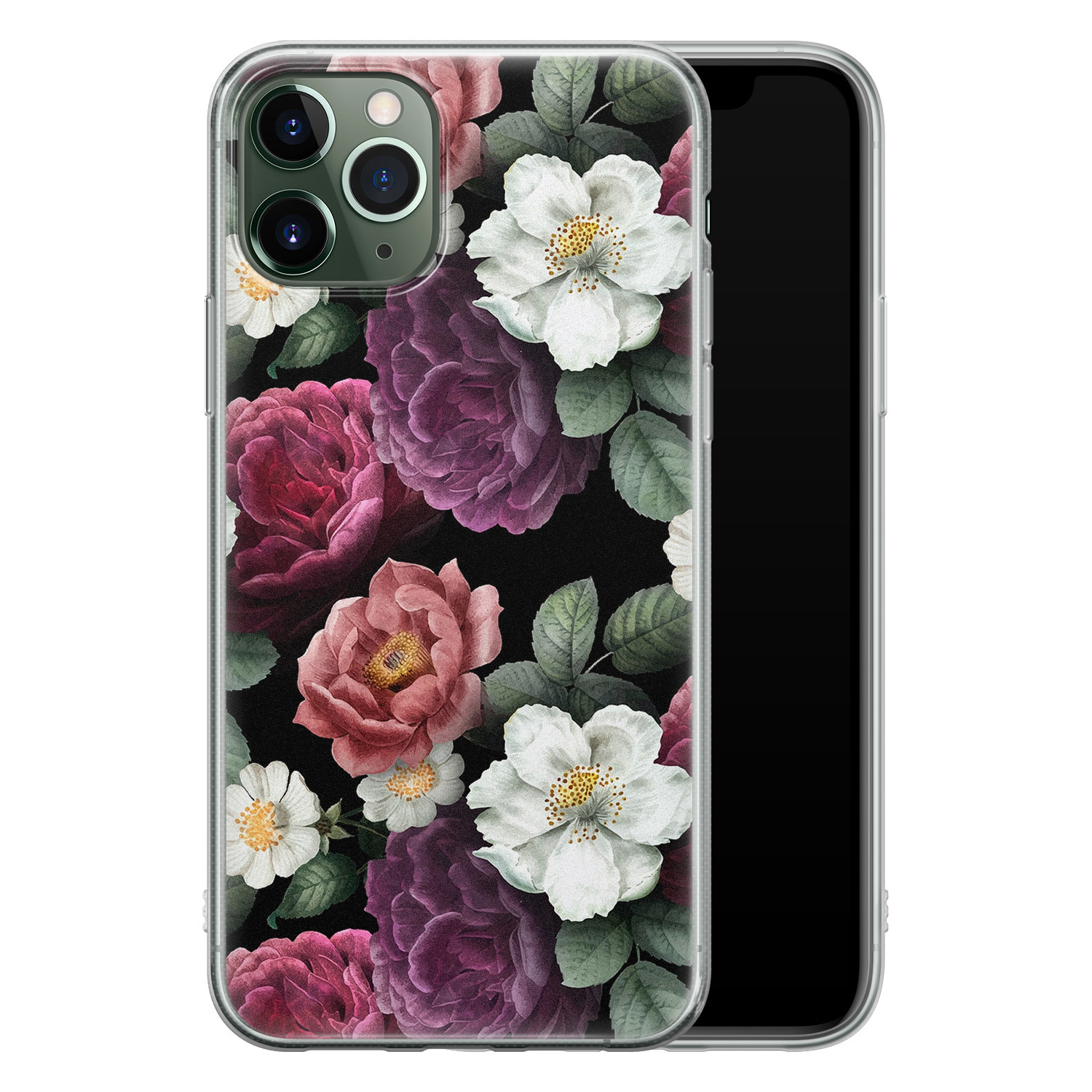 Leuke Telefoonhoesjes iPhone 11 Pro Max siliconen hoesje - Bloemenliefde