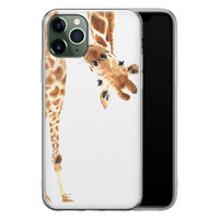 Leuke Telefoonhoesjes iPhone 11 Pro Max siliconen hoesje - Giraffe peekaboo