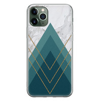 Leuke Telefoonhoesjes iPhone 11 Pro Max siliconen hoesje - Geometrisch blauw