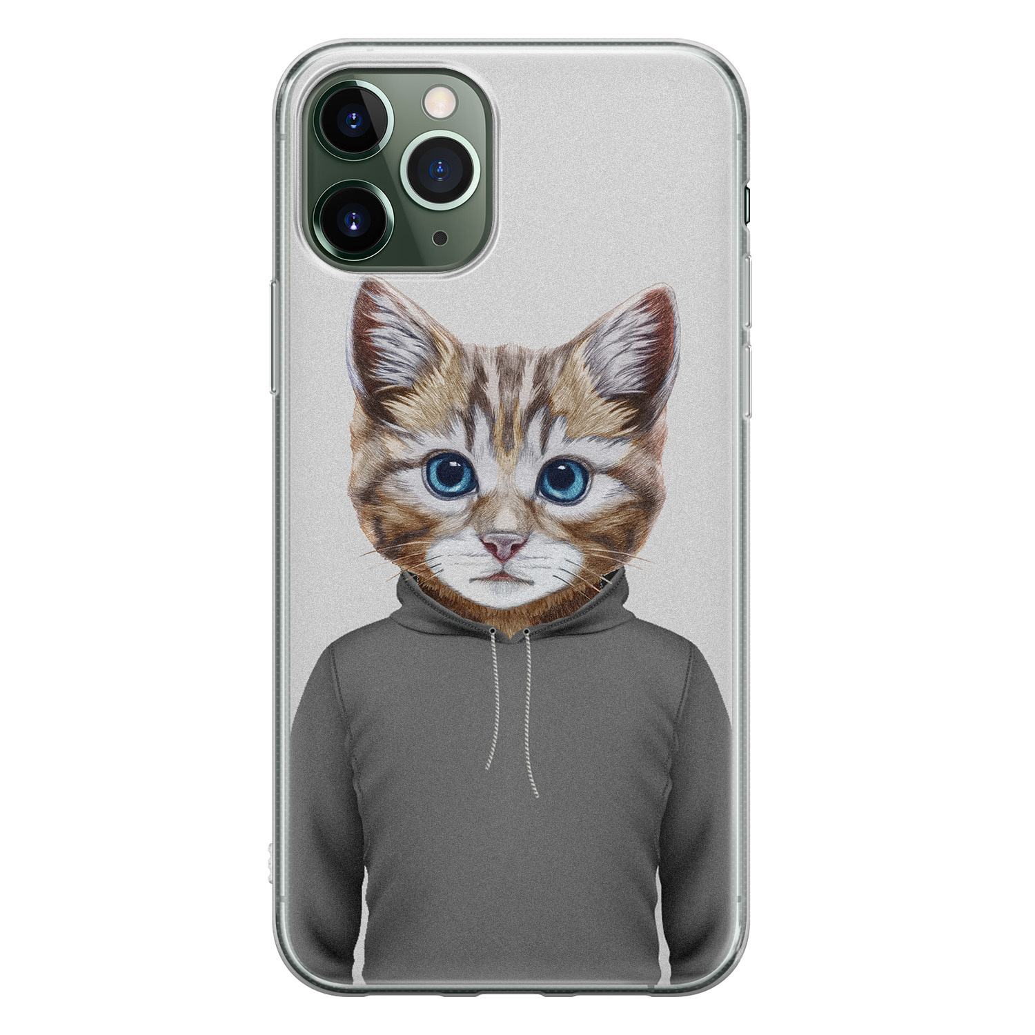 Leuke Telefoonhoesjes iPhone 11 Pro Max siliconen hoesje - Poezenhoofd