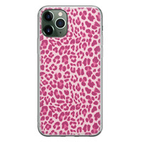 Leuke Telefoonhoesjes iPhone 11 Pro Max siliconen hoesje - Luipaard roze