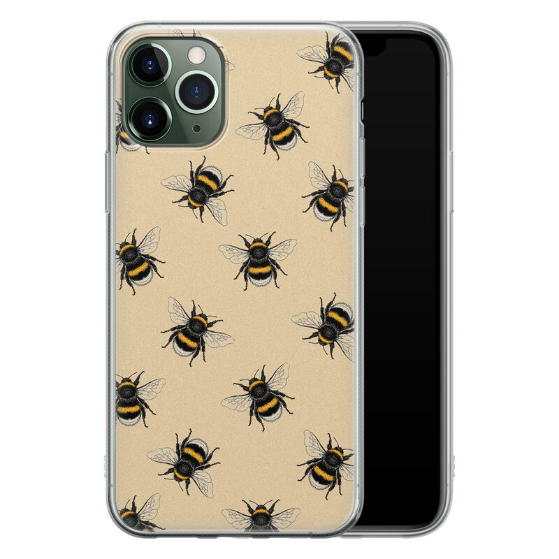 Leuke Telefoonhoesjes iPhone 11 Pro Max siliconen hoesje - Bee happy