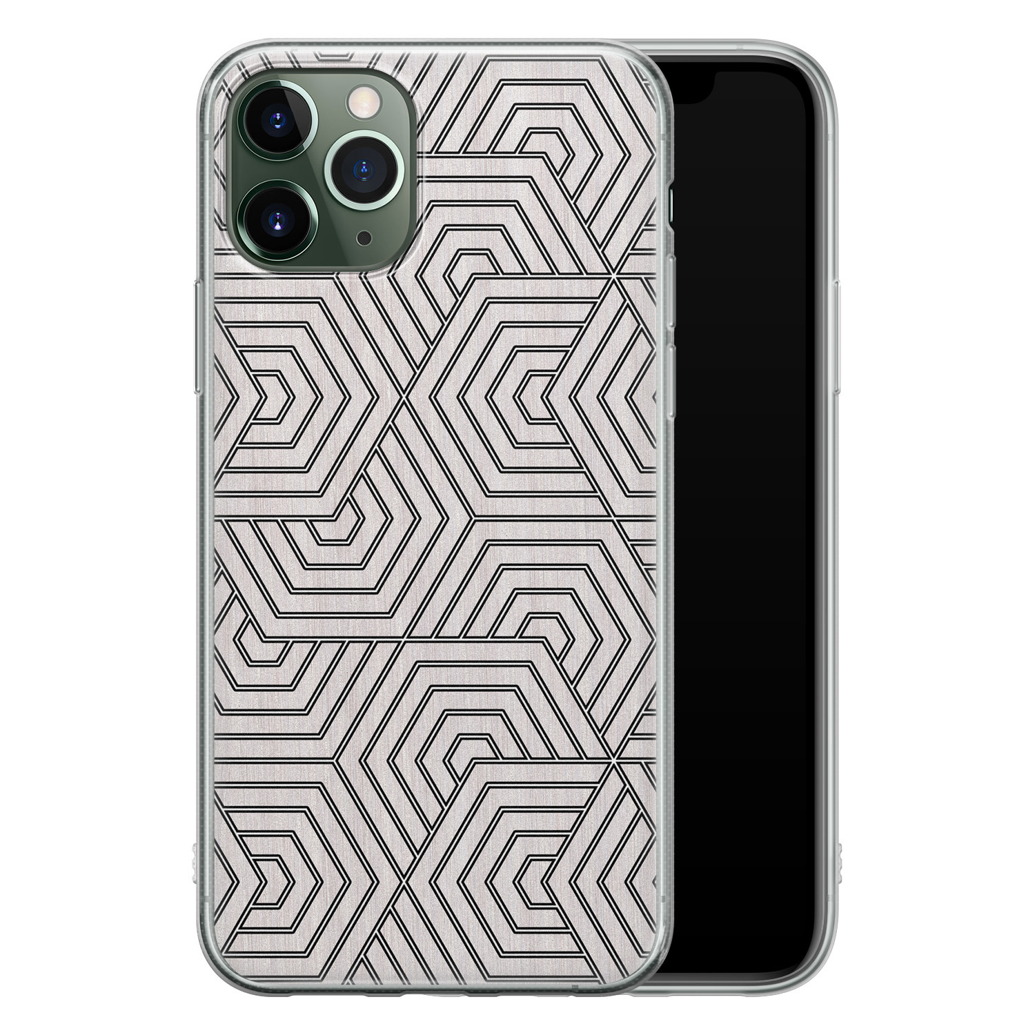 Leuke Telefoonhoesjes iPhone 11 Pro Max siliconen hoesje - Geometrisch