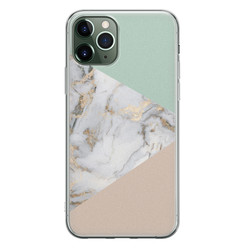 Leuke Telefoonhoesjes iPhone 11 Pro Max siliconen hoesje - Marmer pastel mix