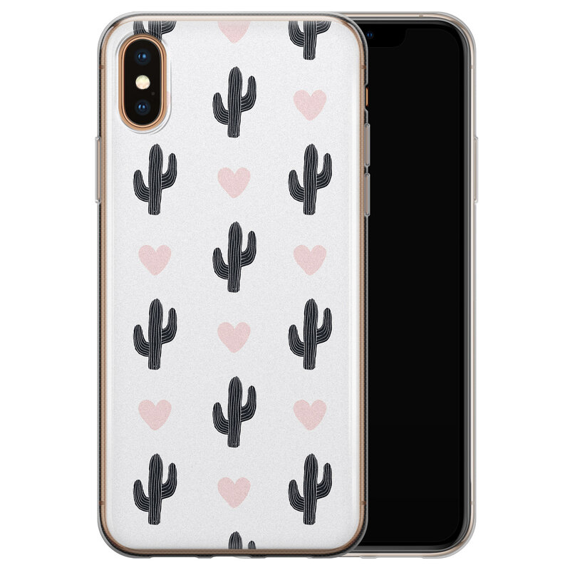 Leuke Telefoonhoesjes iPhone XS Max siliconen hoesje - Cactus love