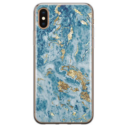 Goud blauw marmer