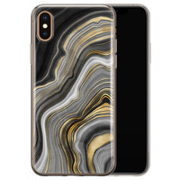 Leuke Telefoonhoesjes iPhone XS Max siliconen hoesje - Golden agate