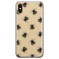 Leuke Telefoonhoesjes iPhone XS Max siliconen hoesje - Bee happy